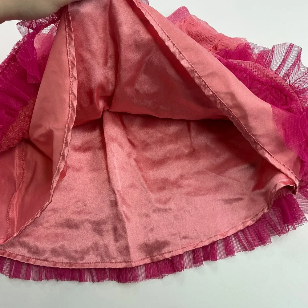 The Childrens Place Pink Ombre Tutu Skirt Kids Size 5/6 Tiered Tulle Ruffle